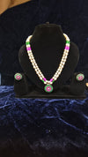 Pearl necklace with colorful accents
