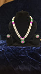 Pearl necklace with colorful accents